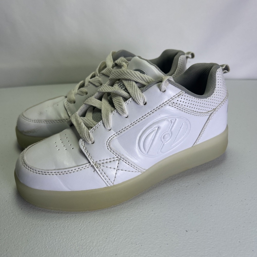 Heelys Premium 1 Lo Triple White Light-Up Skate Shoes Size 4Y Youth Girls Boys